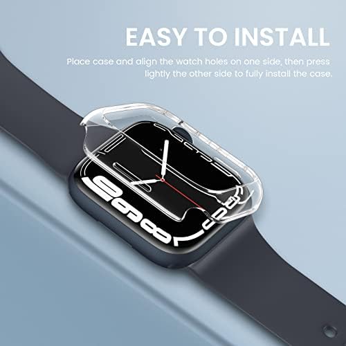 [4Pack] Tensea for Apple Watch Faumper Case 45 ממ סדרה 8 7 אביזרים [ללא מגן מסך], iwatch מגן על מחשב קשיח מסגרת ספיגת